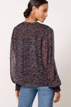 Tops & Tees<EVEREVE Petra Floral Blouse Plummulti