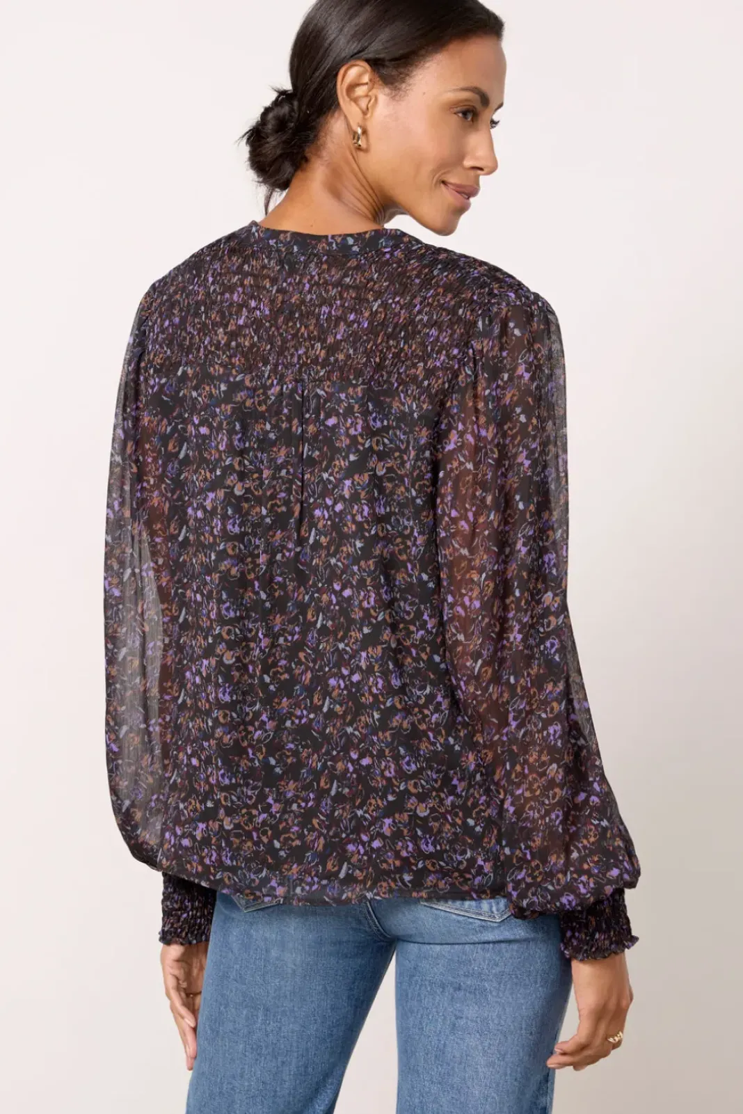 Tops & Tees<EVEREVE Petra Floral Blouse Plummulti