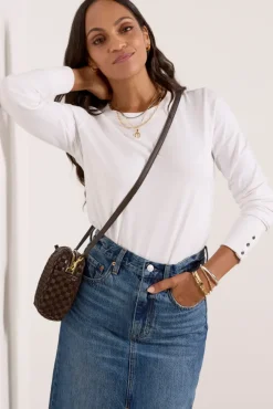 Tops & Tees<EVEREVE Peyton Snap Cuff Tee White