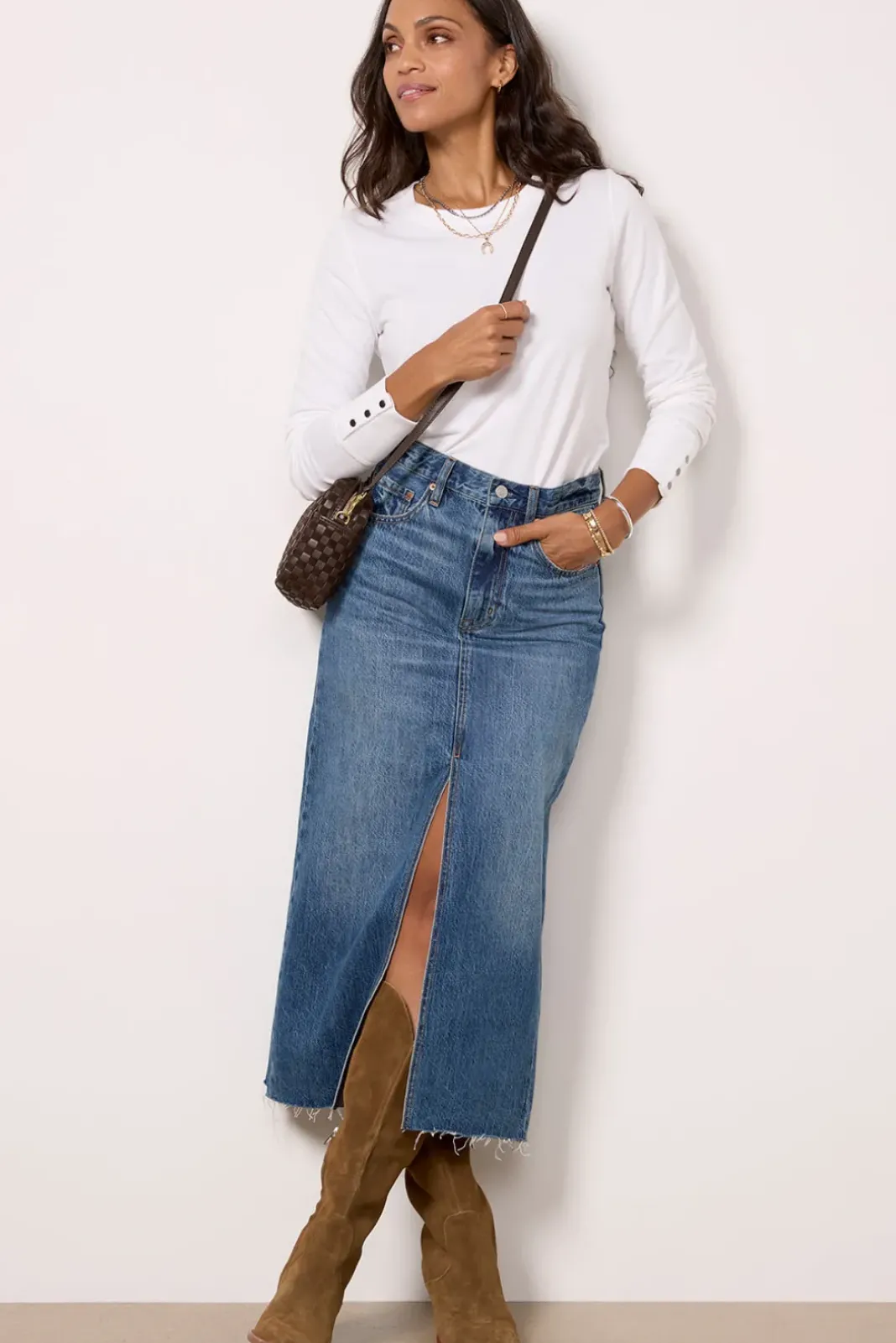 Tops & Tees<EVEREVE Peyton Snap Cuff Tee White
