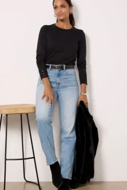 Tops & Tees<EVEREVE Peyton Snap Cuff Tee Black