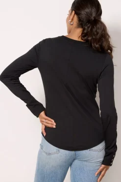 Tops & Tees<EVEREVE Peyton Snap Cuff Tee Black