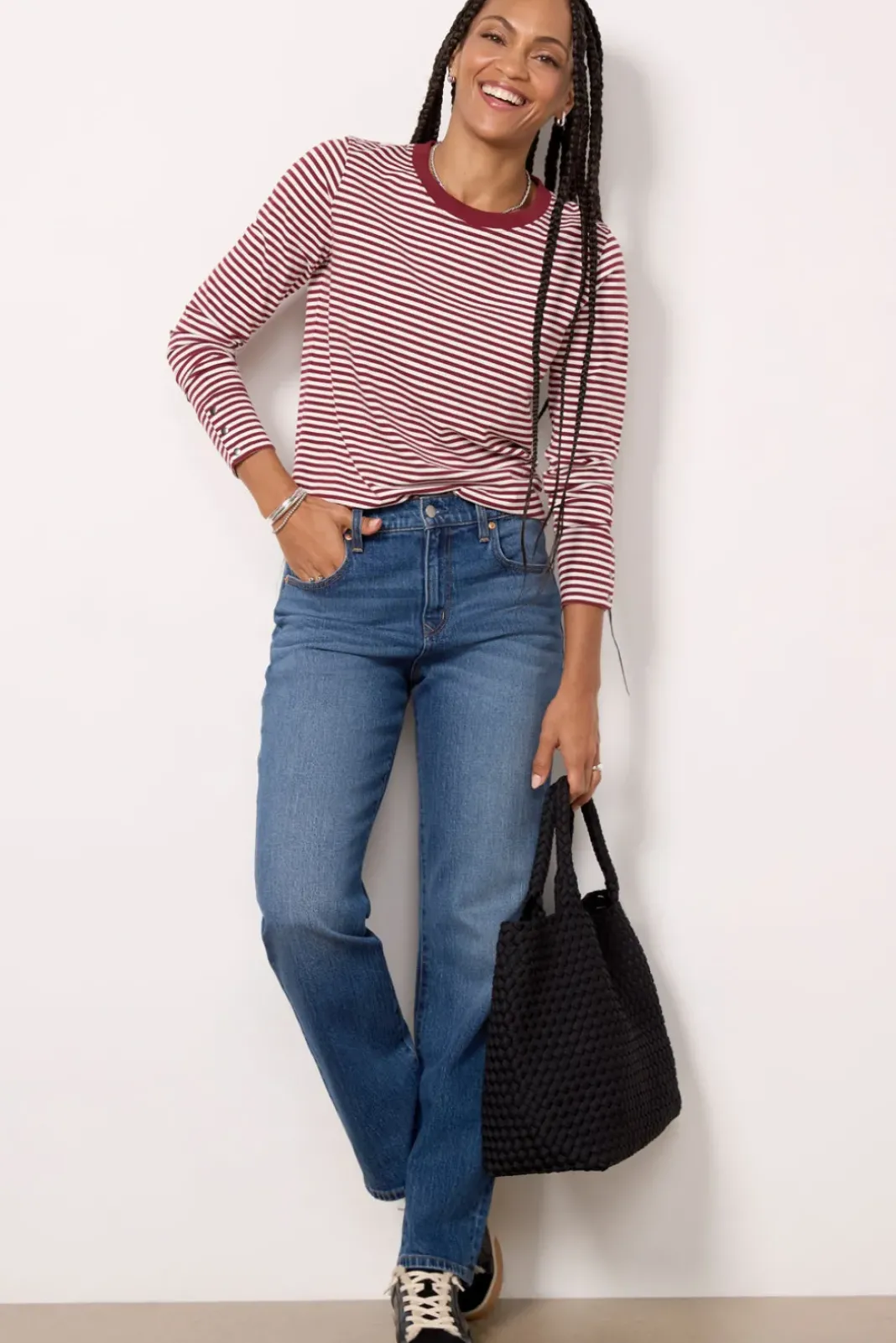 Tops & Tees<EVEREVE Peyton Snap Cuff Tee Winestripe
