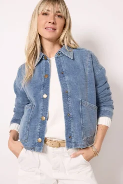 Blazers & Jackets<EVEREVE Phoenix Cropped Barn Jacket Blue