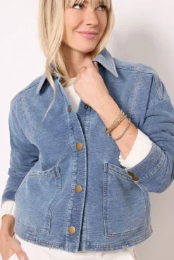Blazers & Jackets<EVEREVE Phoenix Cropped Barn Jacket Blue