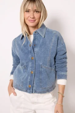 Blazers & Jackets<EVEREVE Phoenix Cropped Barn Jacket Blue