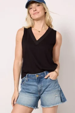 Tops & Tees<STATESIDE Pima Slub Tank Black