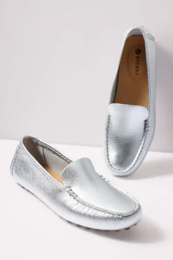 Shoes<SPERRY Port Driving Moccasin Silver