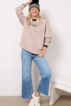 Matching Sets|Sweatshirts<VARLEY Priya Longline Sweatshirt Taupemarlfleck