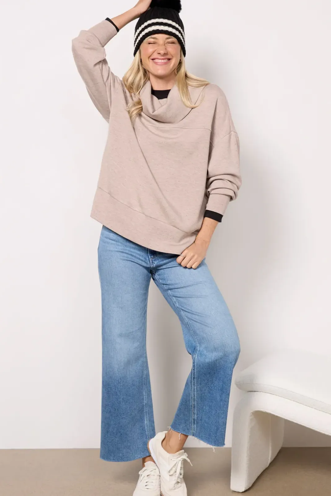 Matching Sets|Sweatshirts<VARLEY Priya Longline Sweatshirt Taupemarlfleck