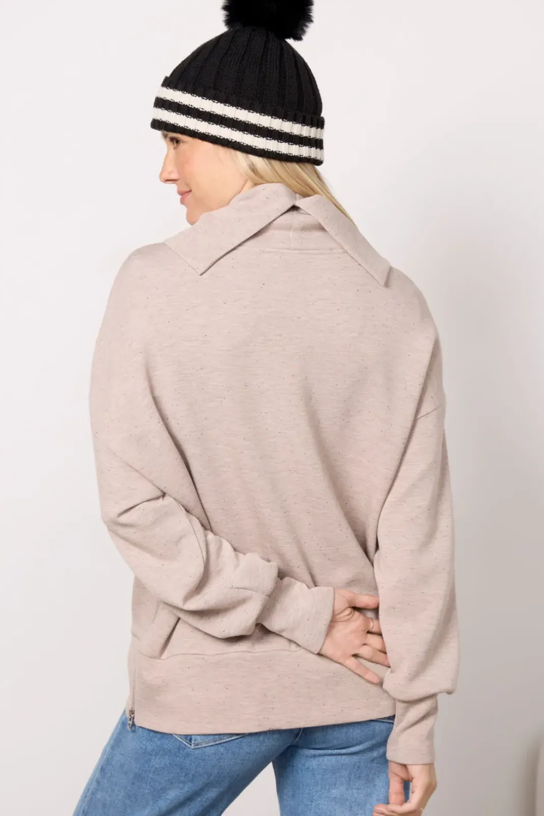 Matching Sets|Sweatshirts<VARLEY Priya Longline Sweatshirt Taupemarlfleck