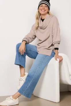 Matching Sets|Sweatshirts<VARLEY Priya Longline Sweatshirt Taupemarlfleck
