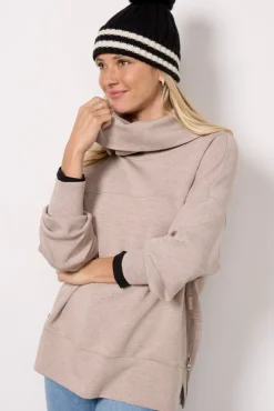 Matching Sets|Sweatshirts<VARLEY Priya Longline Sweatshirt Taupemarlfleck
