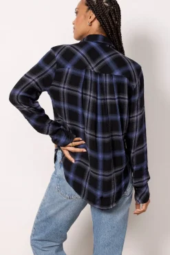 Tops & Tees<CLOTH AND STONE Pucker Plaid Shirt Eveningskyplaid