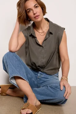 Tops & Tees<EVEREVE Rachel Tencel Top Olive