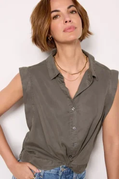 Tops & Tees<EVEREVE Rachel Tencel Top Olive