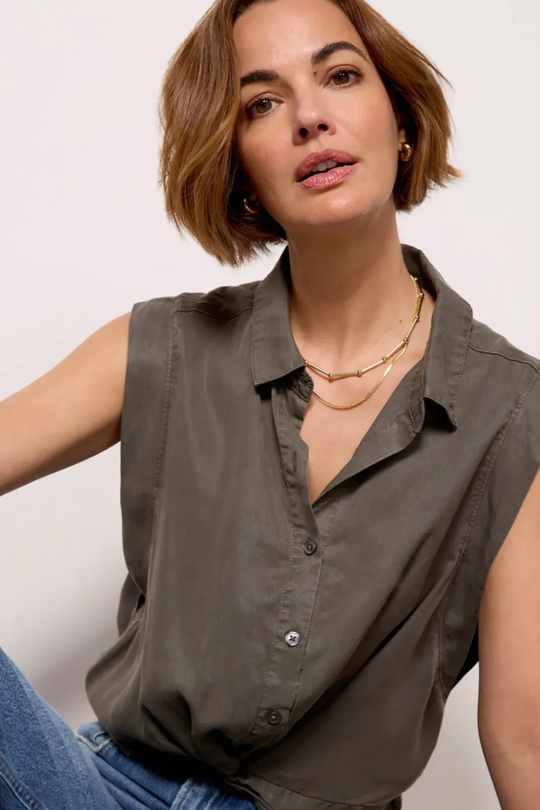 Tops & Tees<EVEREVE Rachel Tencel Top Olive
