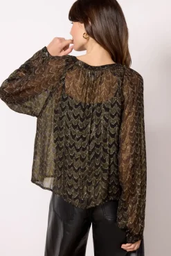 Tops & Tees<EVEREVE Raelynn Metallic Blouse Black
