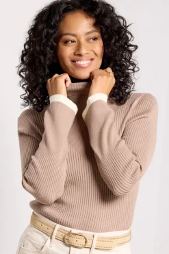 Sweaters<VARLEY Ravena Rib Knit High Neck Top Fungi