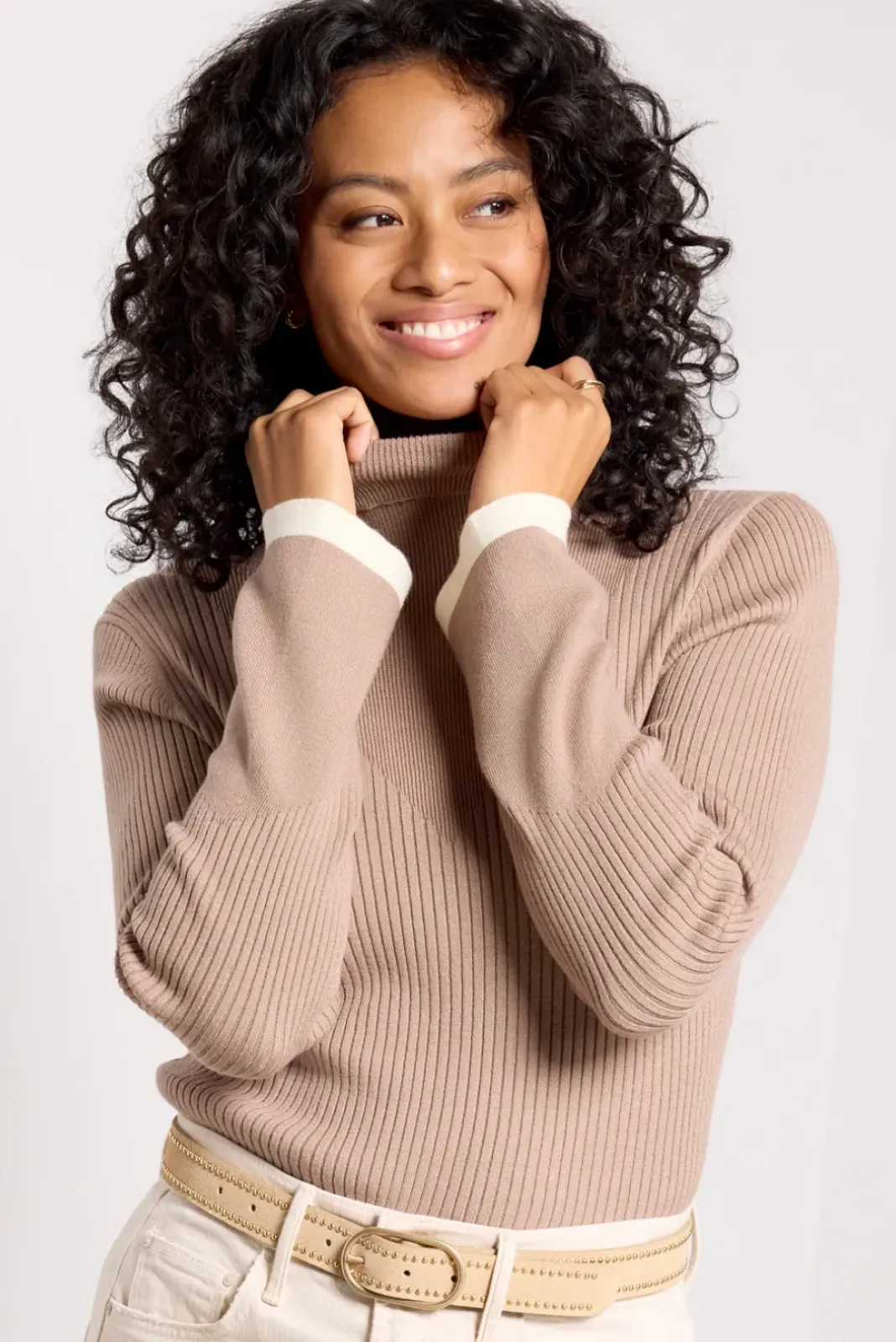 Sweaters<VARLEY Ravena Rib Knit High Neck Top Fungi