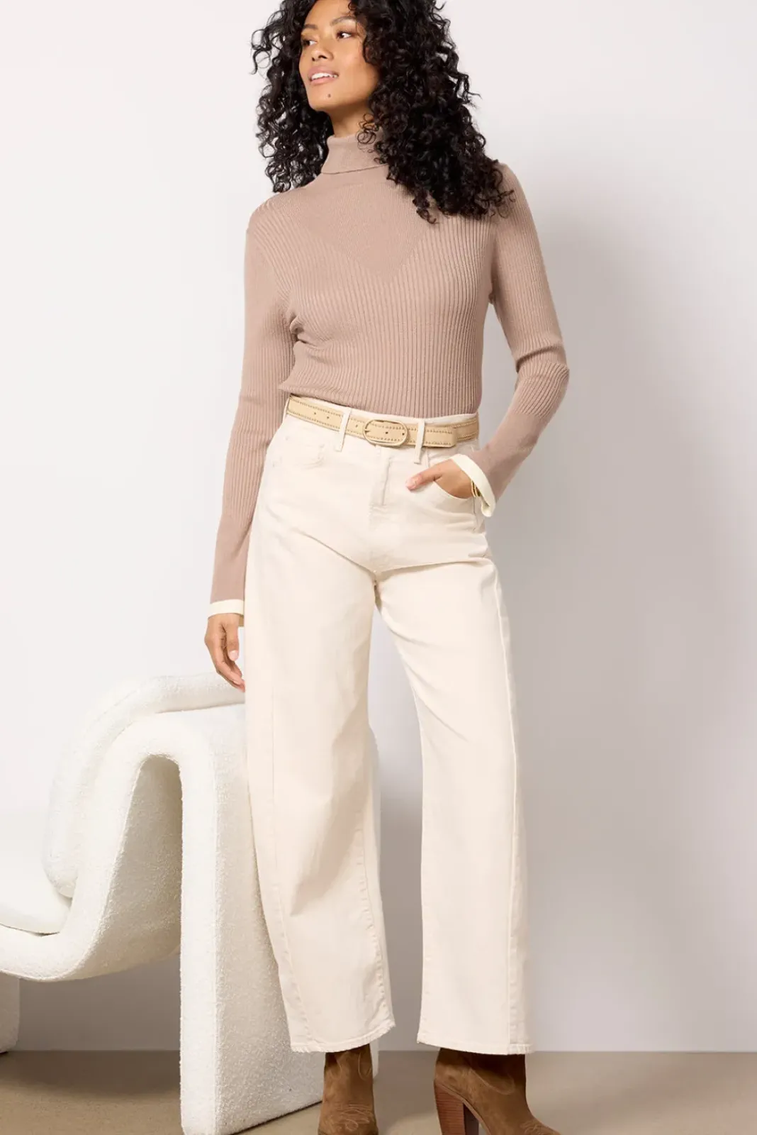 Sweaters<VARLEY Ravena Rib Knit High Neck Top Fungi