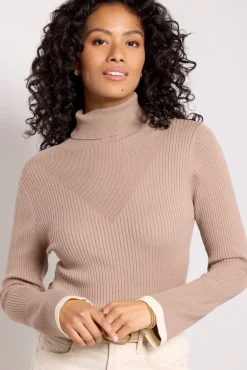 Sweaters<VARLEY Ravena Rib Knit High Neck Top Fungi
