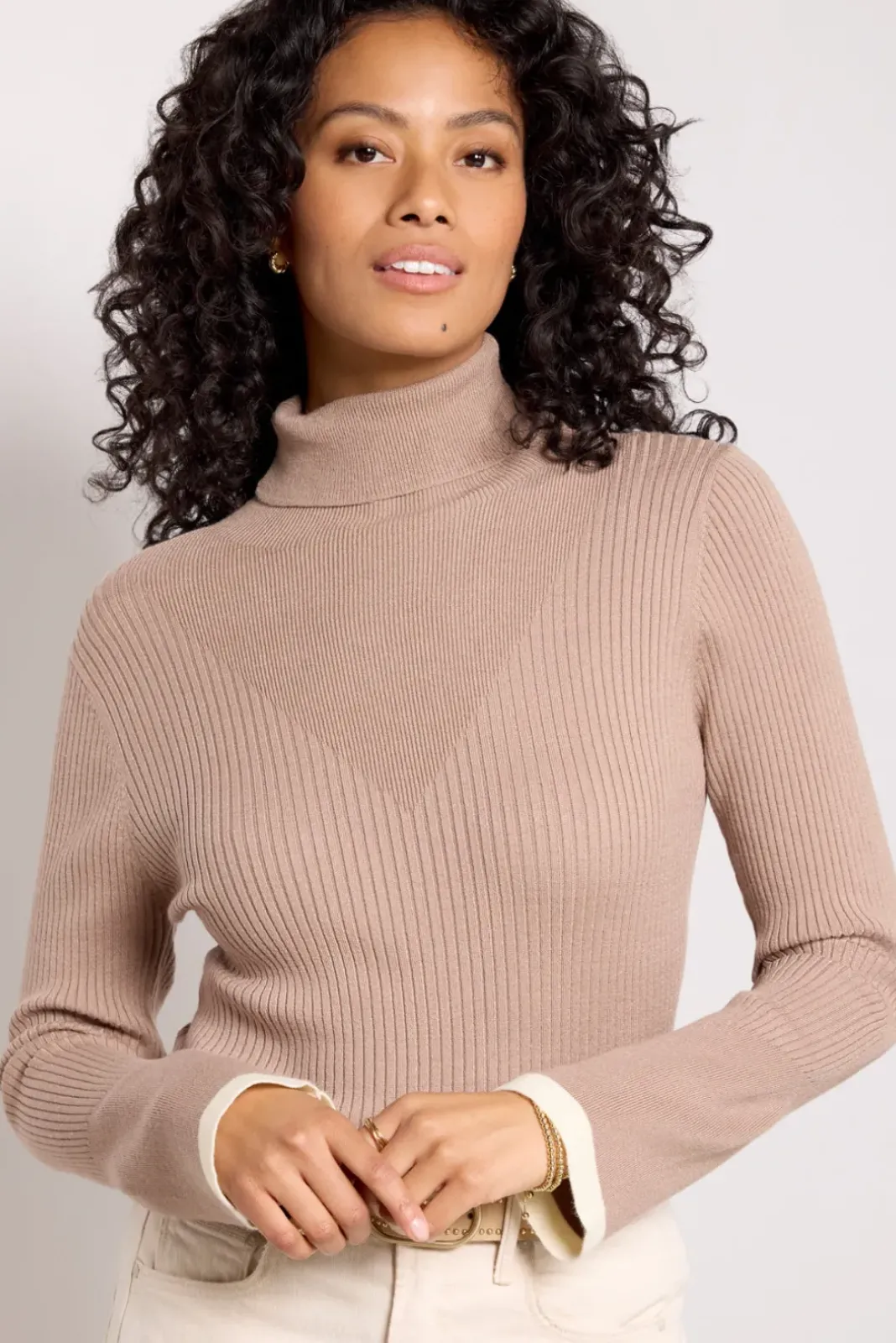 Sweaters<VARLEY Ravena Rib Knit High Neck Top Fungi