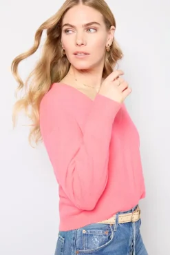 Sweaters<AMERICAN VINTAGE Raxow V-Neck Sweater Hortensiafluo