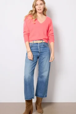 Sweaters<AMERICAN VINTAGE Raxow V-Neck Sweater Hortensiafluo