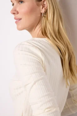 Tops & Tees<EVEREVE Rebecca Rib Boatneck Top Cream
