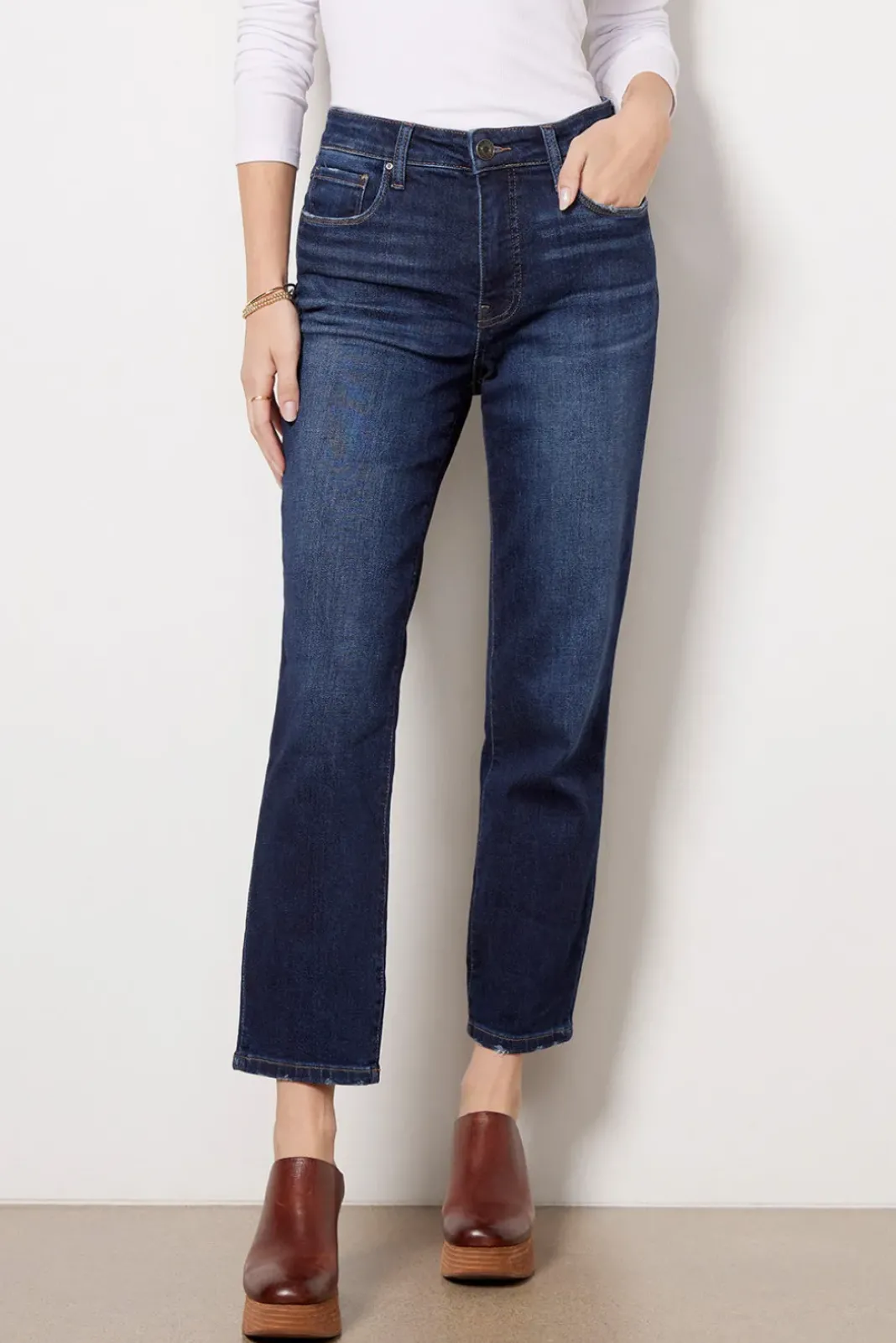 Jeans<KUT FROM THE KLOTH Reese High Rise Fab Ab Ankle Straight Enchantment
