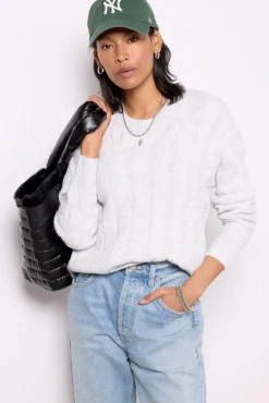 Sweaters<EVEREVE Renee Cable Pullover Grey