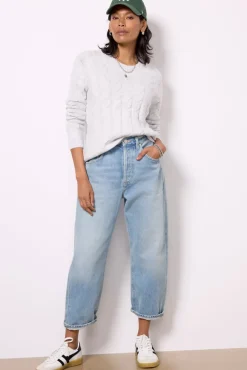Sweaters<EVEREVE Renee Cable Pullover Grey