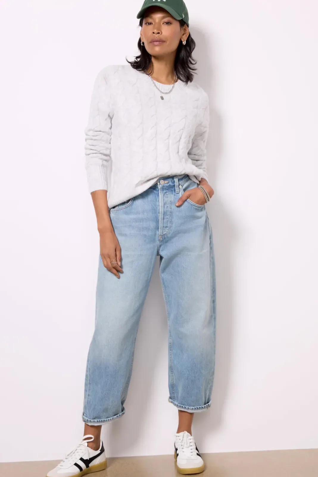 Sweaters<EVEREVE Renee Cable Pullover Grey