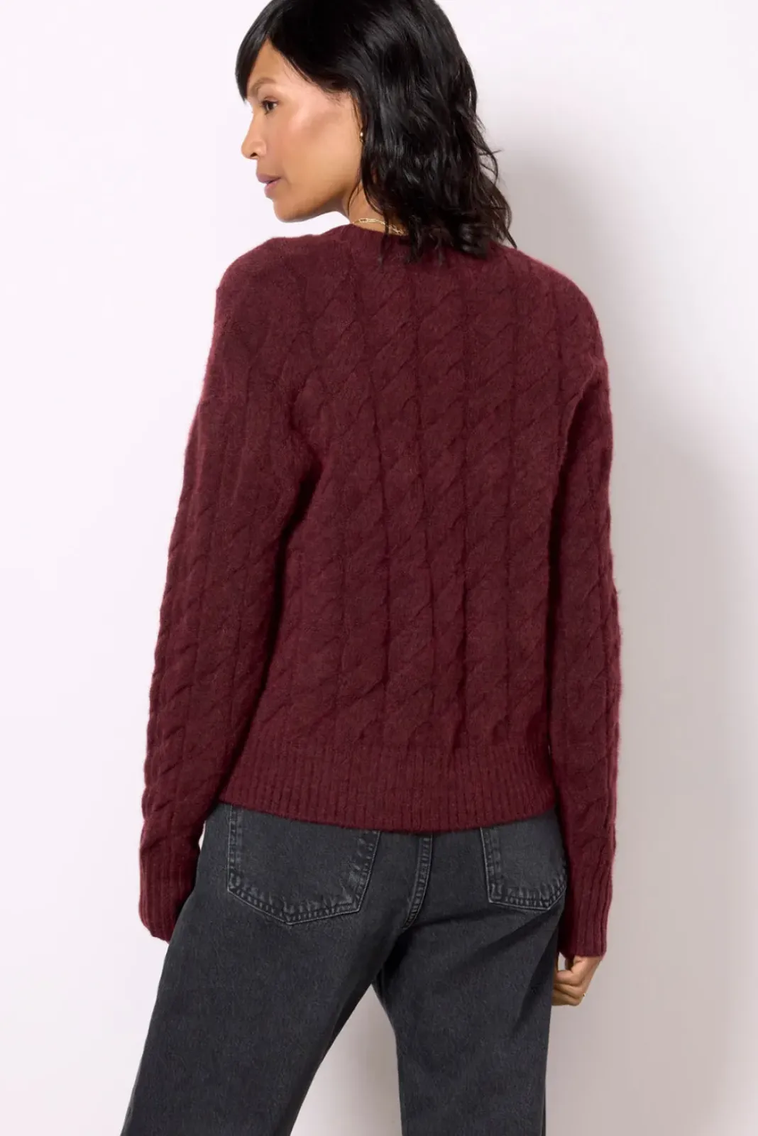 Sweaters<EVEREVE Renee Cable Pullover Burgundy