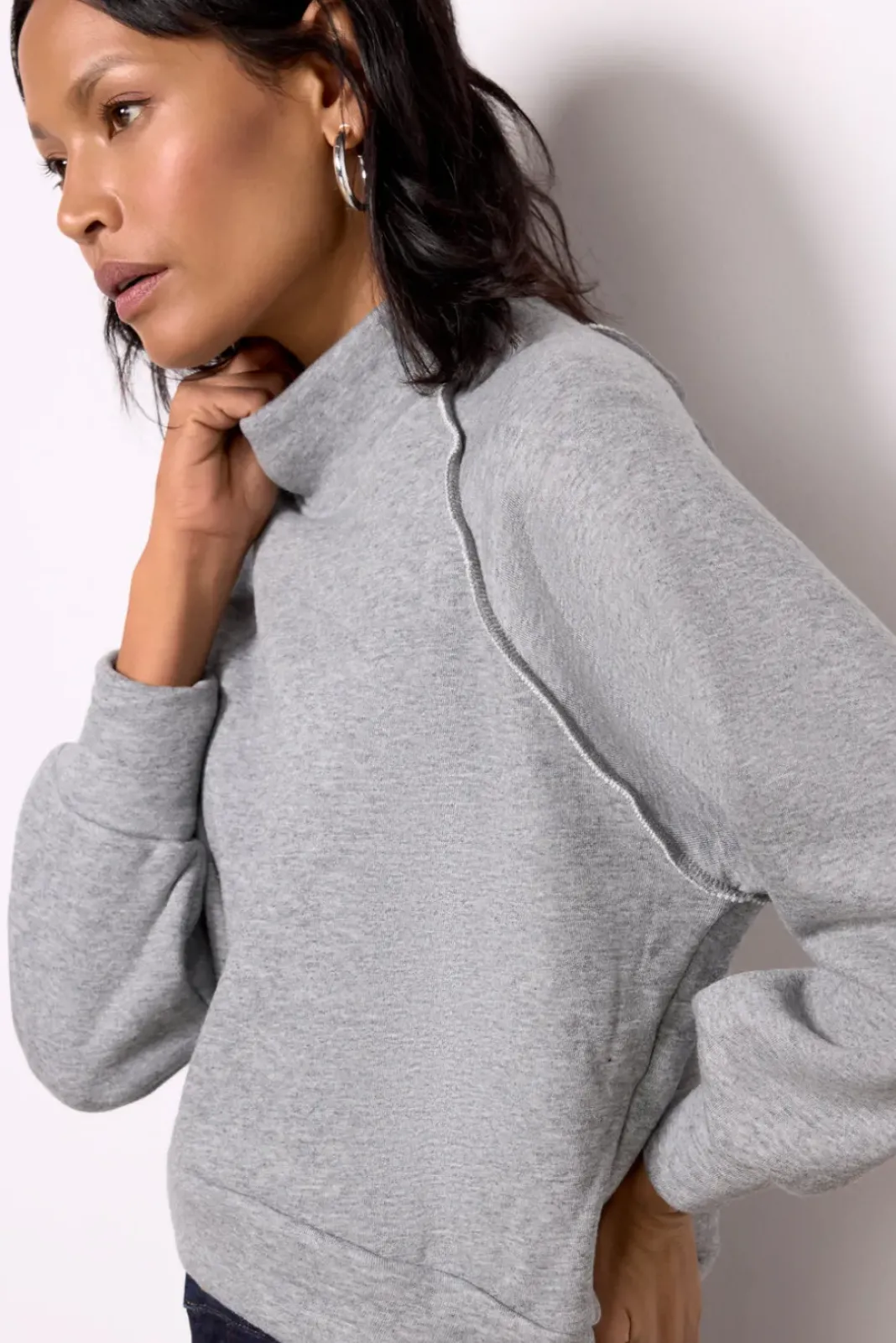 Sweatshirts<LNA Rhodes Fleece Pullover Heathergrey