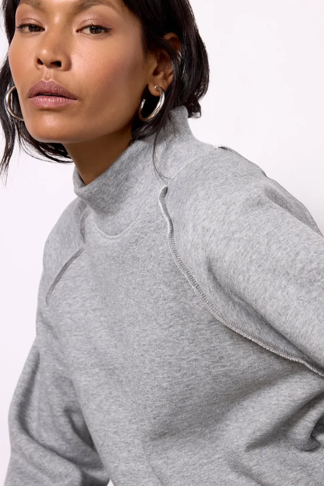 Sweatshirts<LNA Rhodes Fleece Pullover Heathergrey