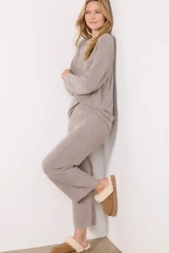 Intimates & Lounge|Matching Sets<BAREFOOT DREAMS Rib Blocked Pullover Pewter