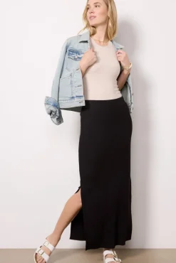 Skirts<LNA Ribbed Maxi Skirt Black