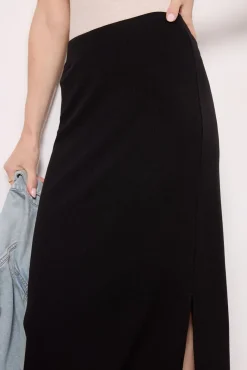 Skirts<LNA Ribbed Maxi Skirt Black