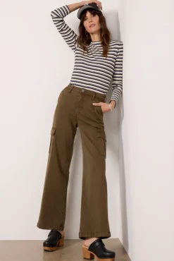 Tops & Tees<LNA Rilo Rib Long Sleeve Top Navystripe