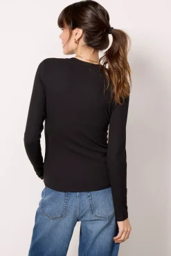 Tops & Tees<LNA Rilo Rib Long Sleeve Top Black