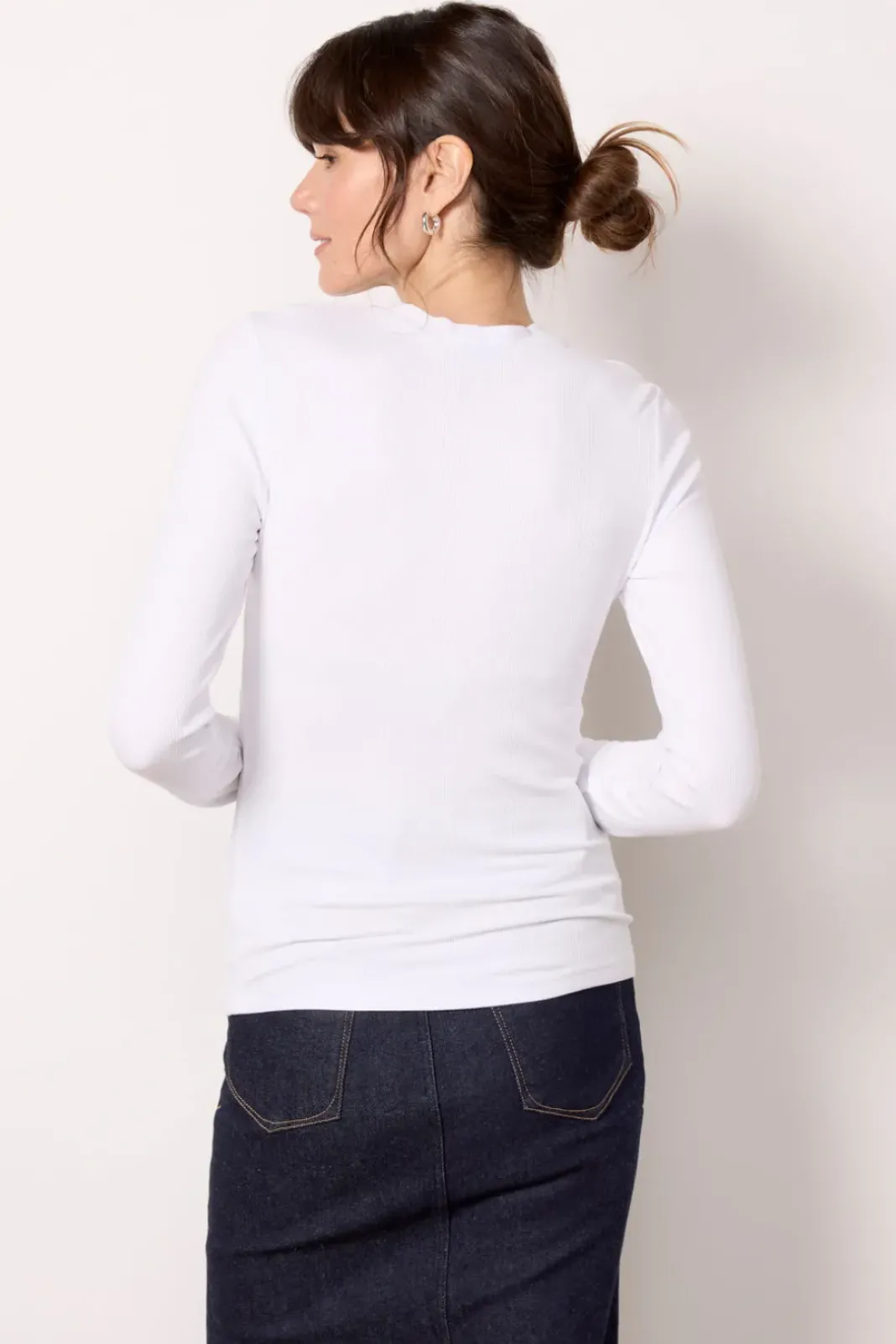 Tops & Tees<LNA Rilo Rib Long Sleeve Top White