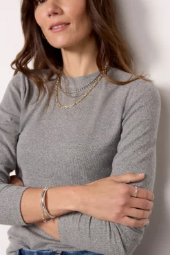 Tops & Tees<LNA Rilo Rib Long Sleeve Top Greymarl