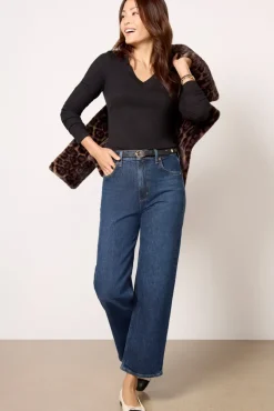 Tops & Tees<LNA Rilo V Neck Top Black