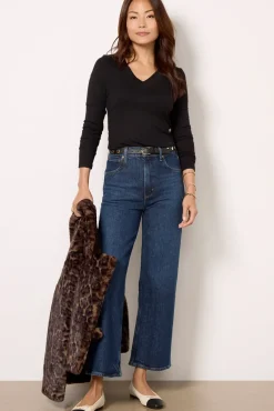 Tops & Tees<LNA Rilo V Neck Top Black