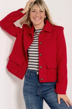 Blazers & Jackets<EVEREVE Rivi Two Pocket Coat Red