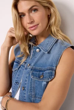 Blazers & Jackets<EVEREVE Robbie Denim Vest Bluespace