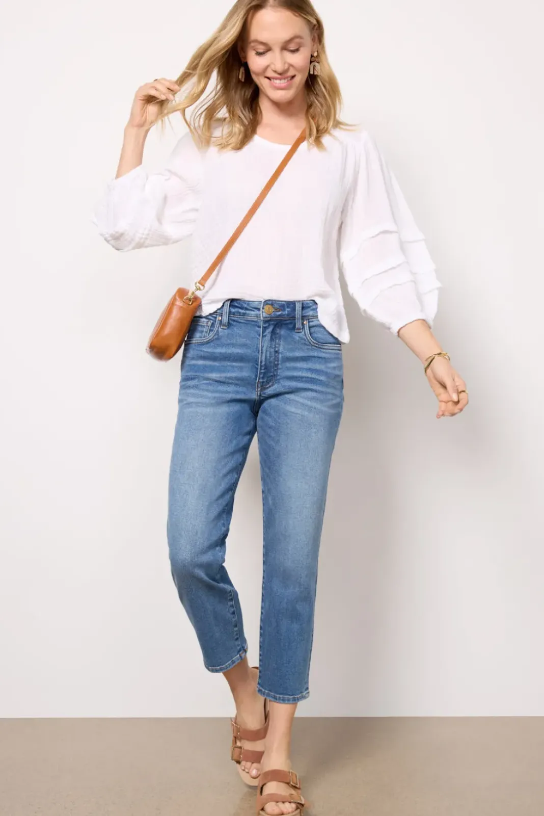 Tops & Tees<MICHAEL STARS Robin Gauze Top White