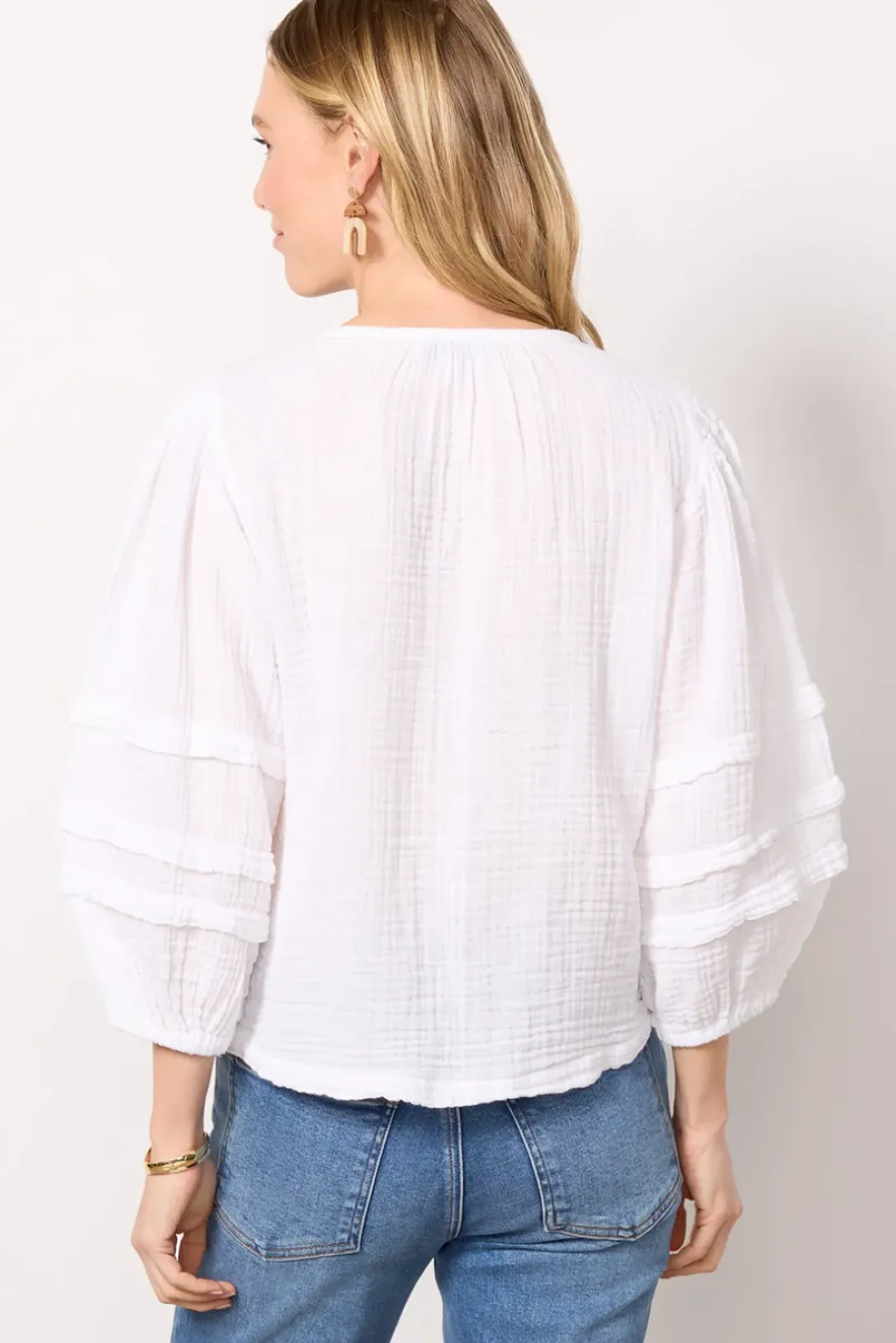 Tops & Tees<MICHAEL STARS Robin Gauze Top White